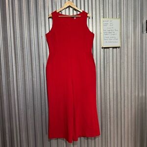 Size 14 Karl Lagerfeld Red V Neck Wide Leg Jumper with Pockets